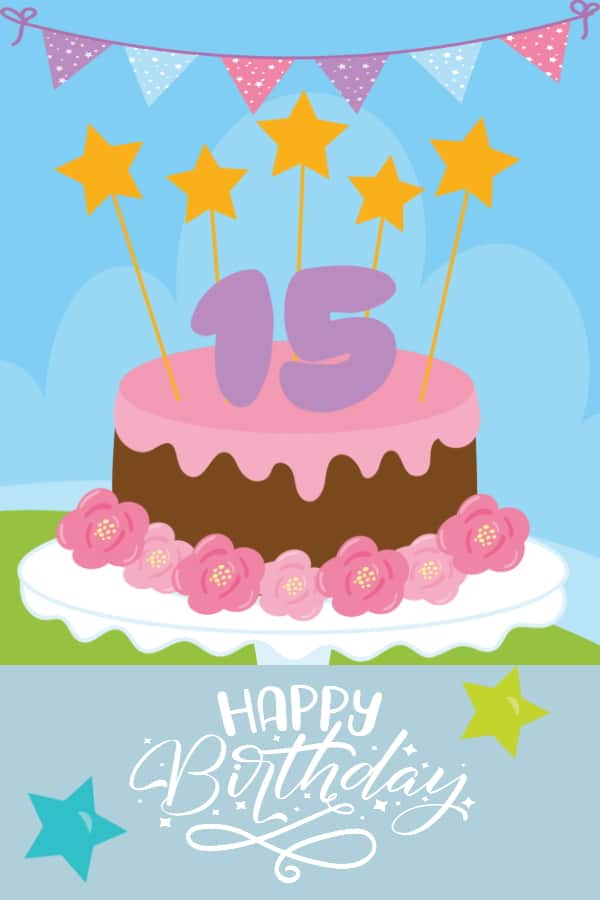 Happy 15th birthday clipart - Personalized Templates