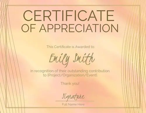 appreciation certificates