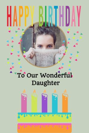 Colorful birthday card for a daughter
