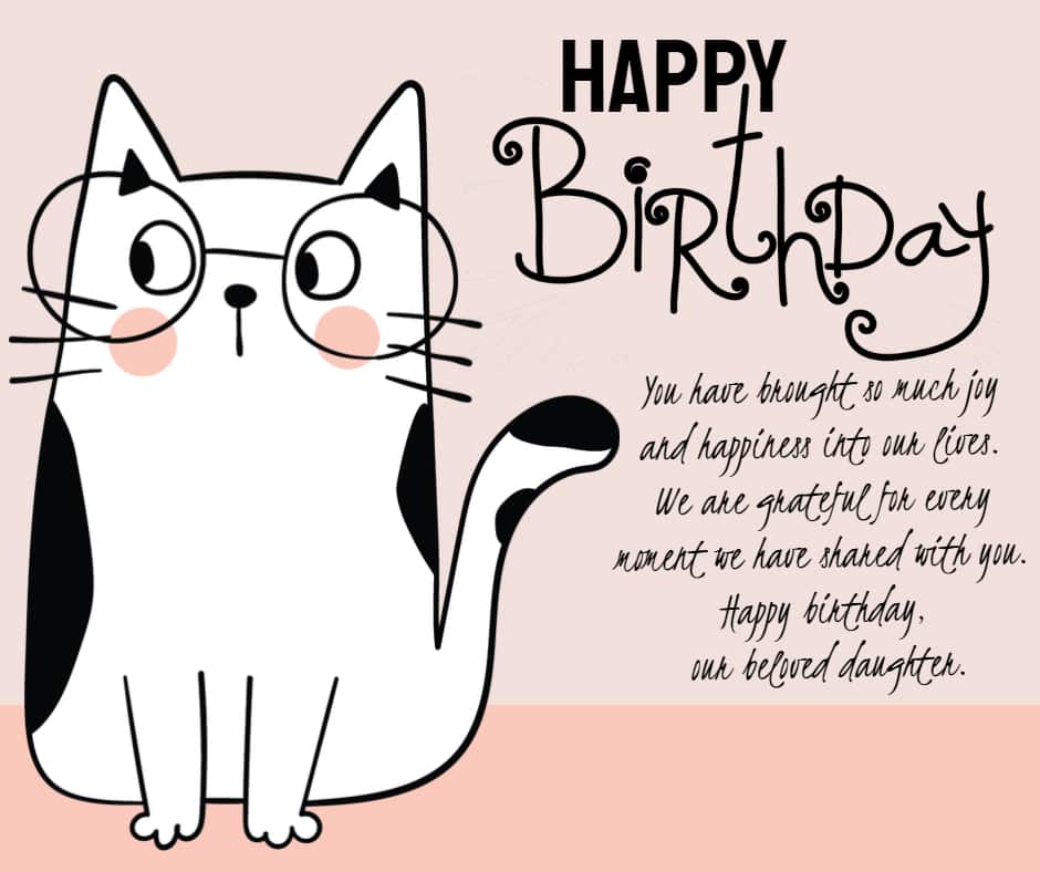 Happy birthday daughter- 17 (cat) - Personalized Templates