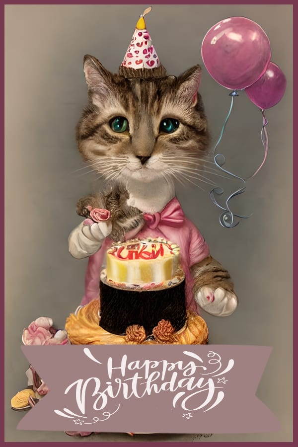 Happy birthday - 28 (Cat) - Personalized Templates