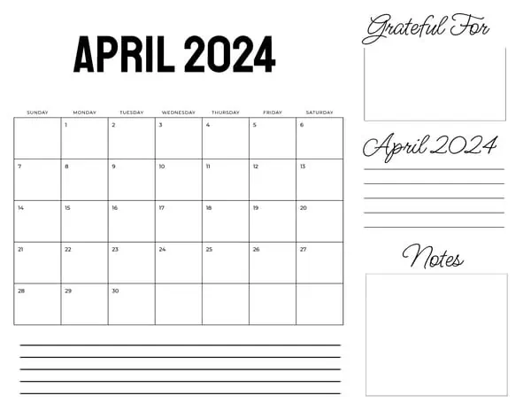 April 2024 Planner