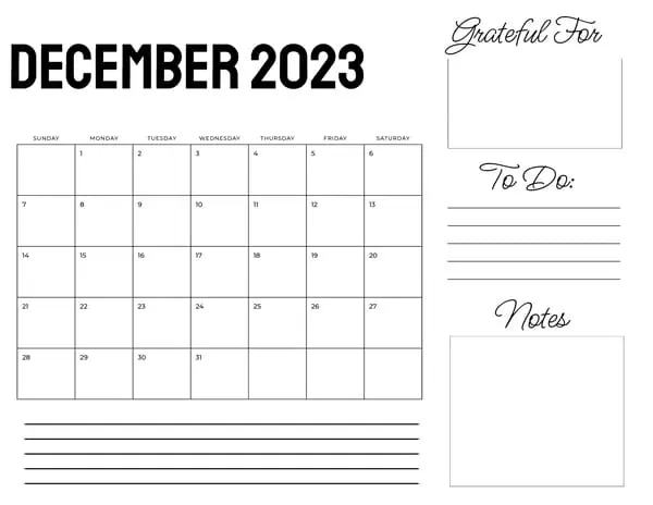 Dec 2023 Planner