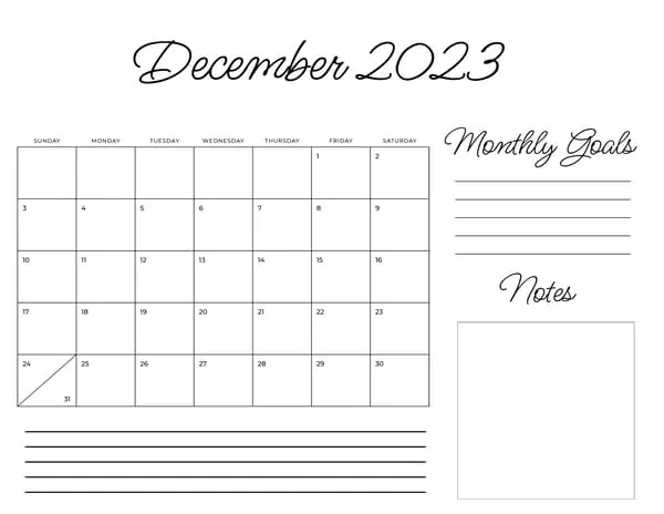 December 2023 Planner