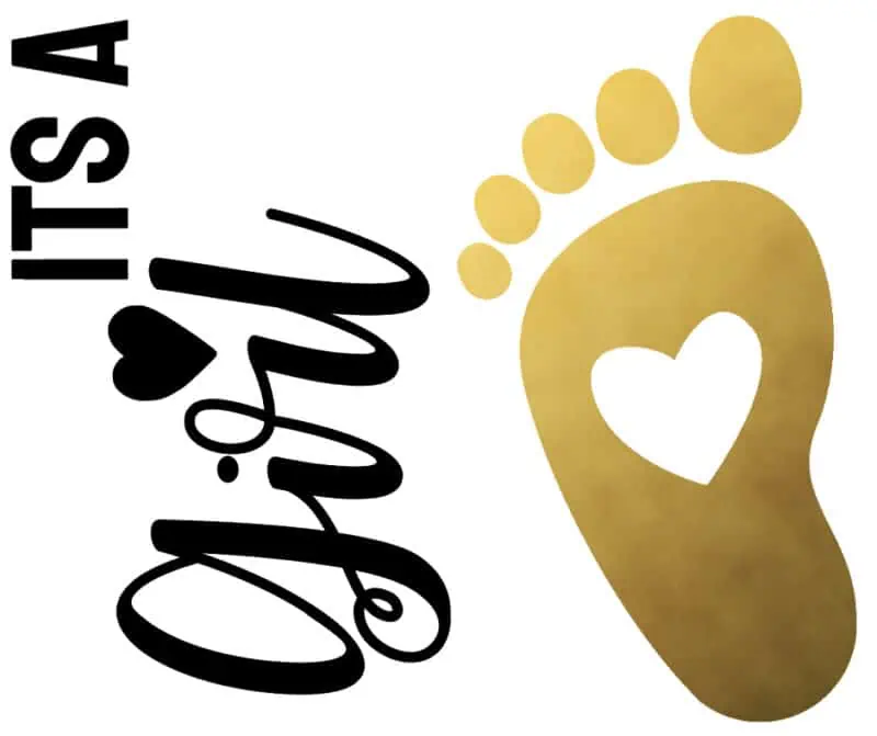 Gold footprint with a heart inside