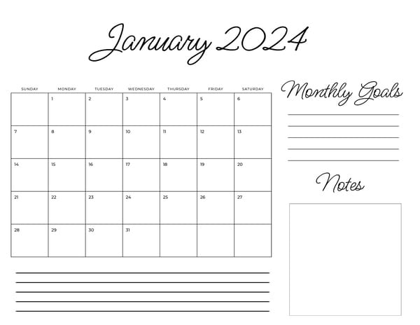 Planner - January 2024 - Personalized Templates
