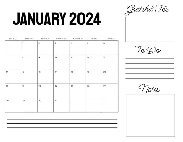 January 2024 Planner