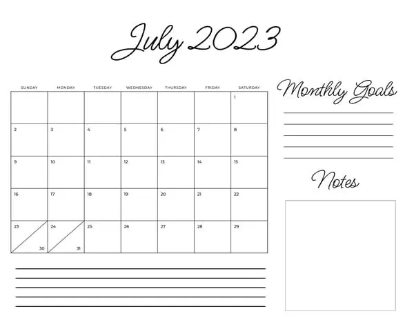 July 2023 Planner