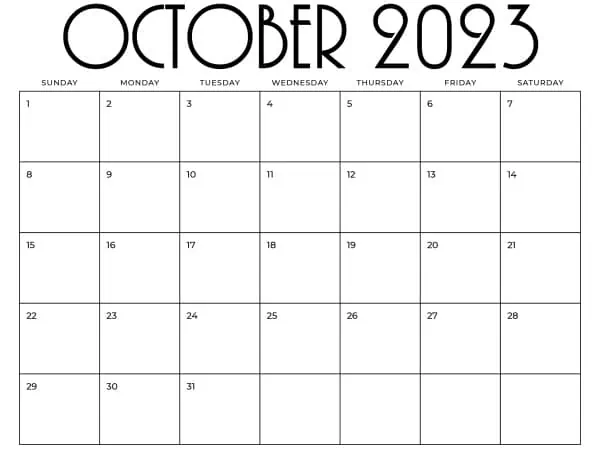 Blank Calendar