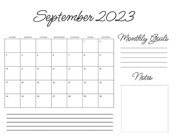 September 2023 Planner