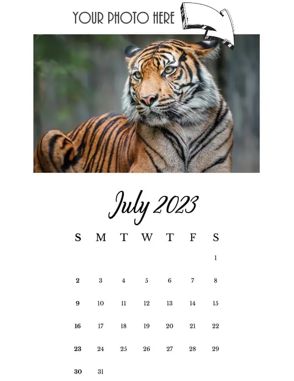 jul 23 - photo calendar