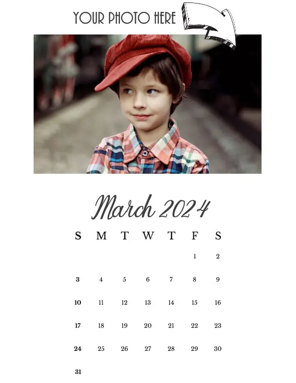 mar 24 - photo calendar
