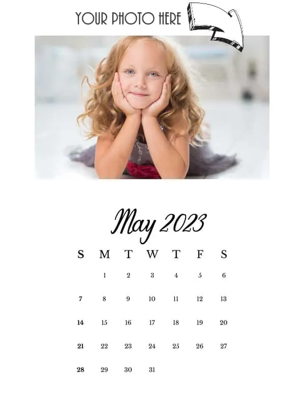 may 23 - photo calendar