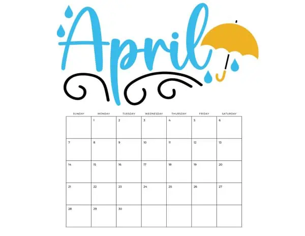 April with clipart heading
