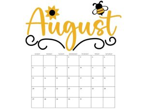 August with clipart heading