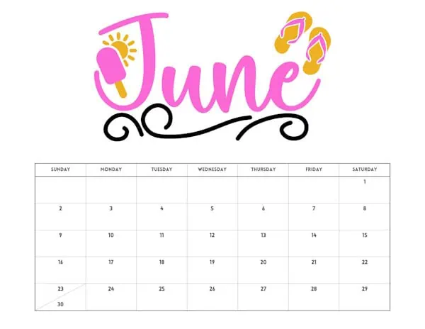 Cute June 2024 calendar
