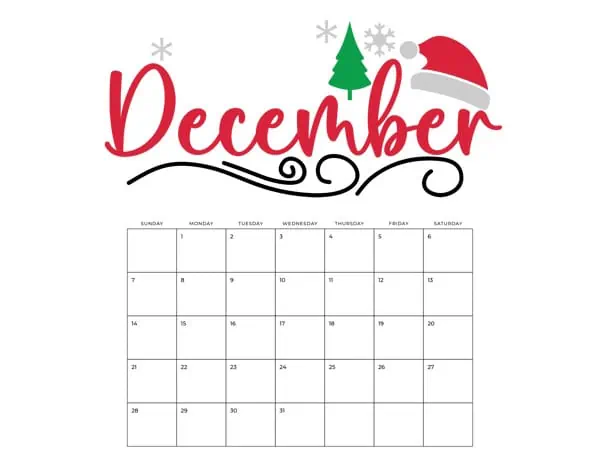 December with clipart heading