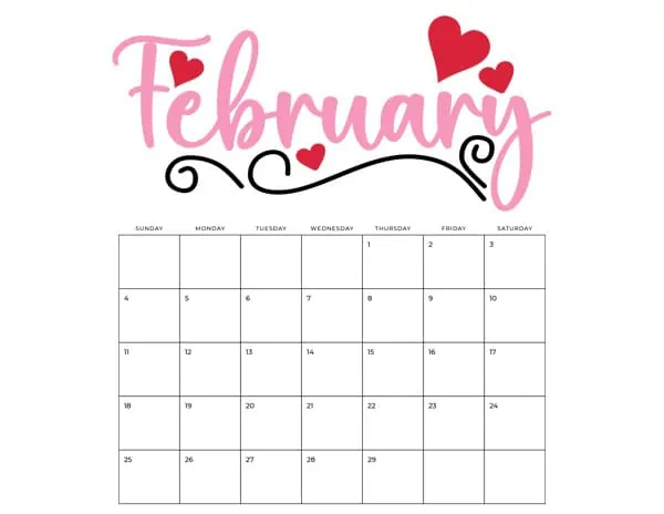 February with clipart heading
