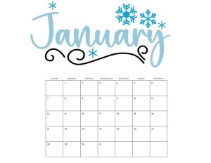 January with clipart heading