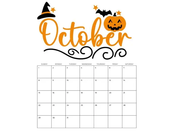 October with clipart heading