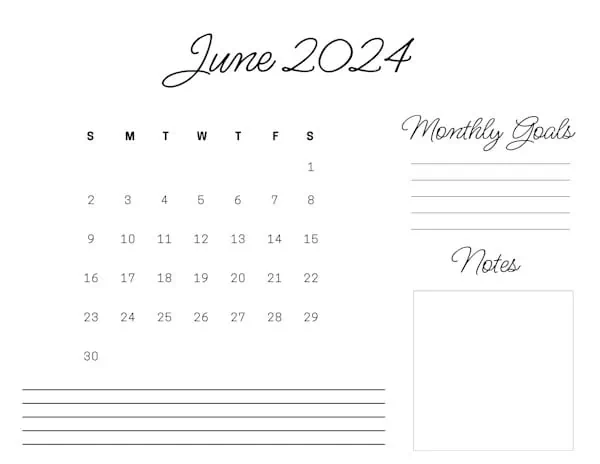 June 2024 planner